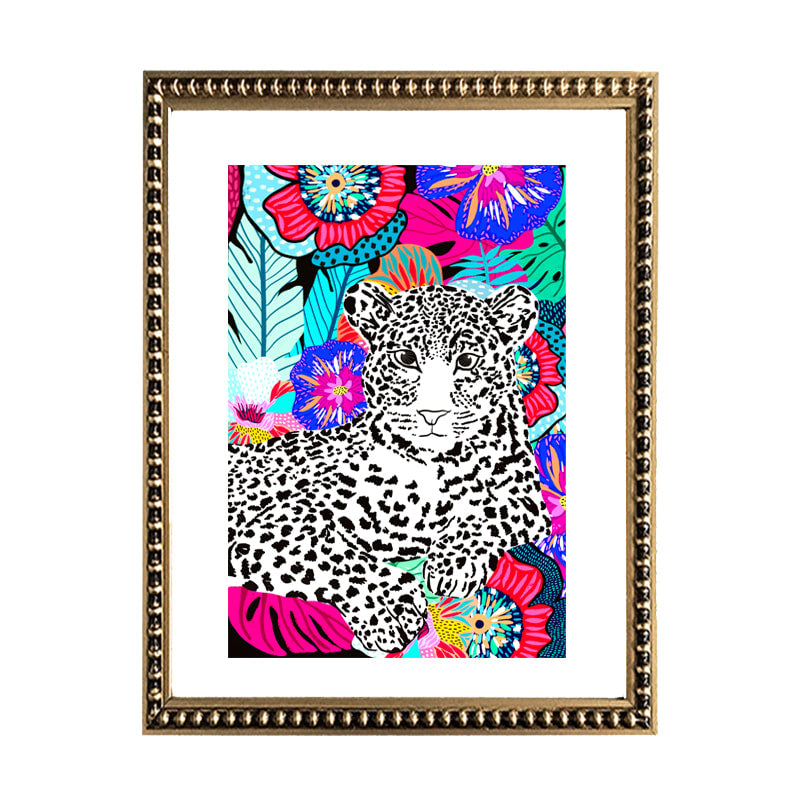 Cuadro Leopardo Blanco
