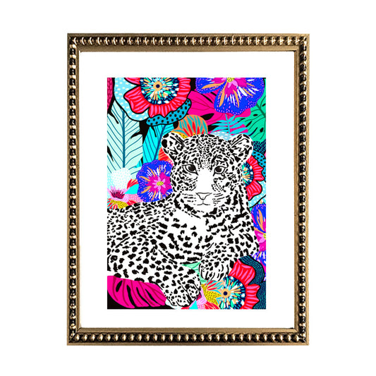 Cuadro Leopardo Blanco