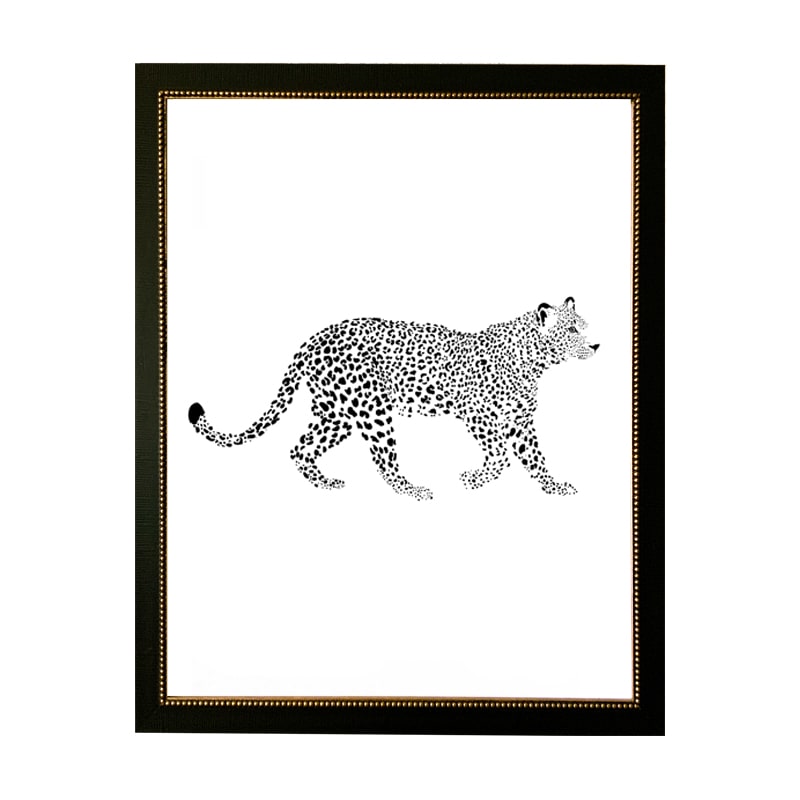 Cuadro Leopardo Blanco y Negro