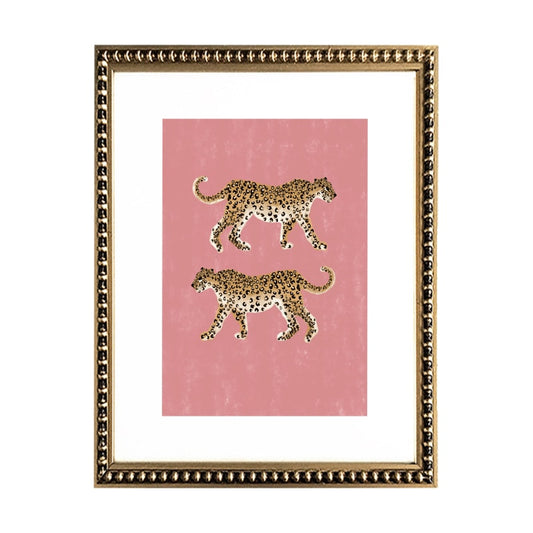 Cuadro Leopardos en Rosa