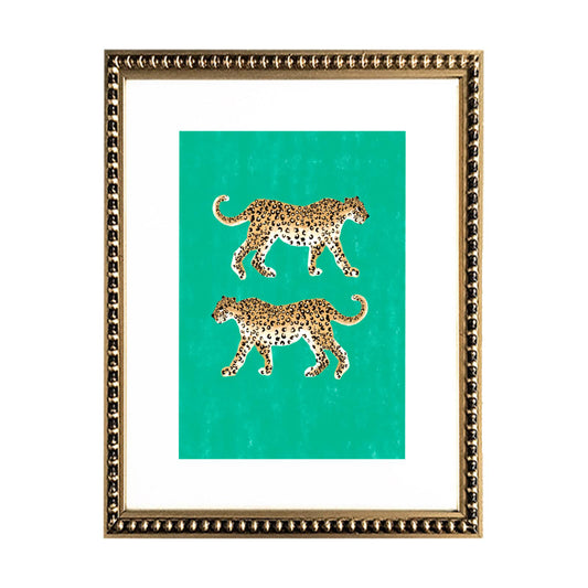 Cuadro Leopardos en Turquesa
