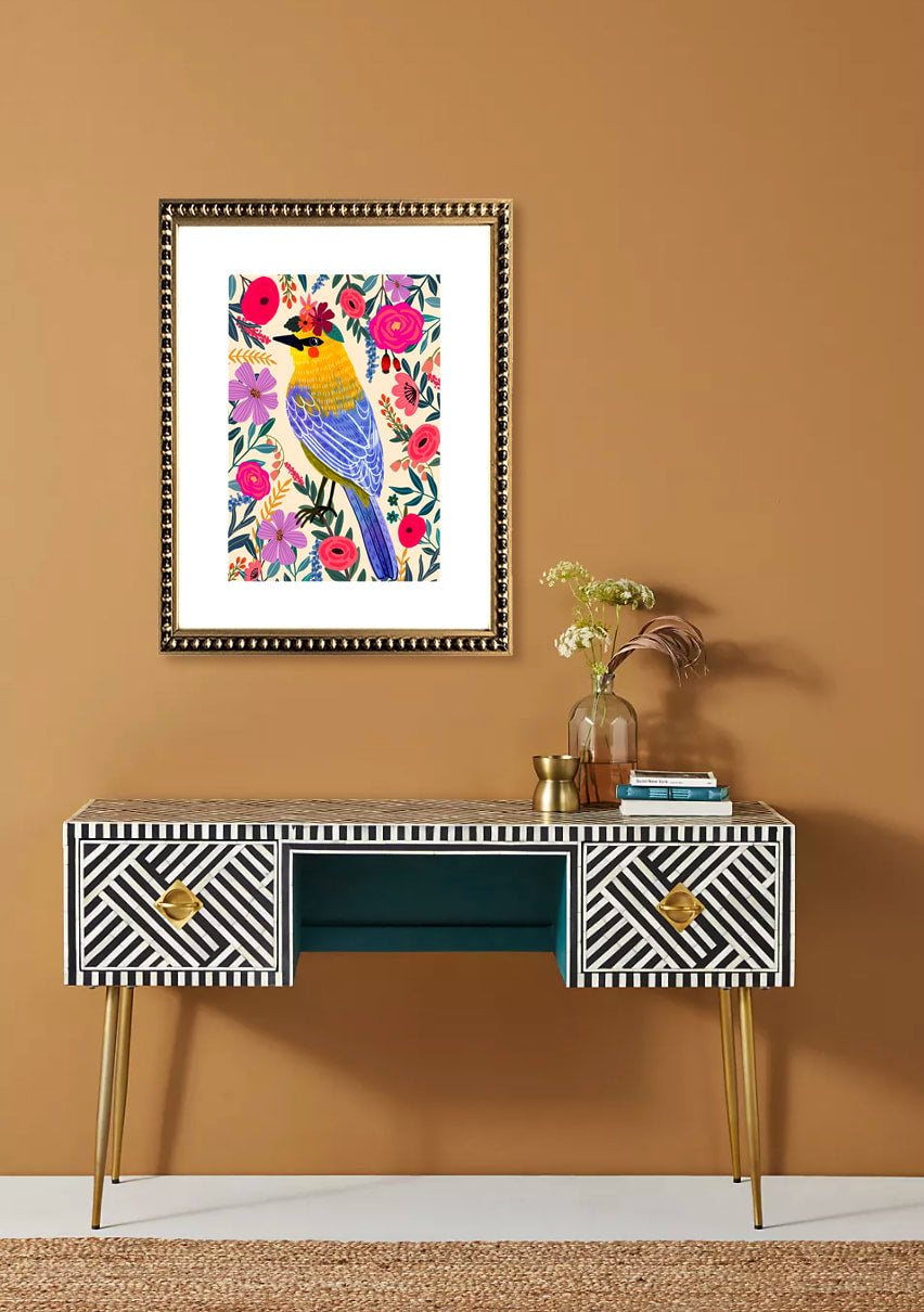 Cuadro Pajarito Lila