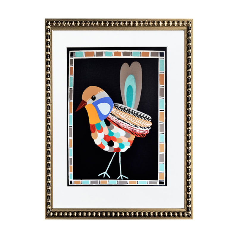 Cuadro Pajarito Multicolores