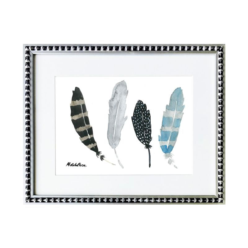 Plumas Gris y Azul