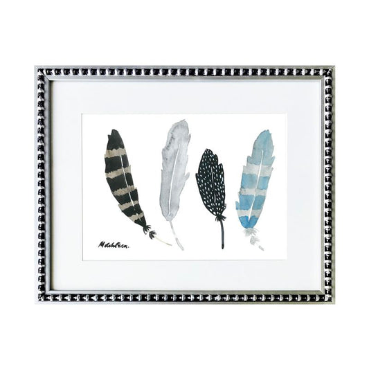 Plumas Gris y Azul