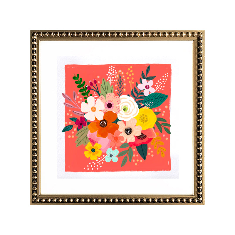 Cuadro Ramo de Flores Coral