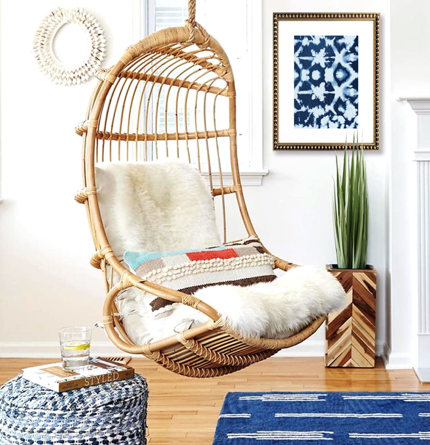 Cuadro Shibori Azul III