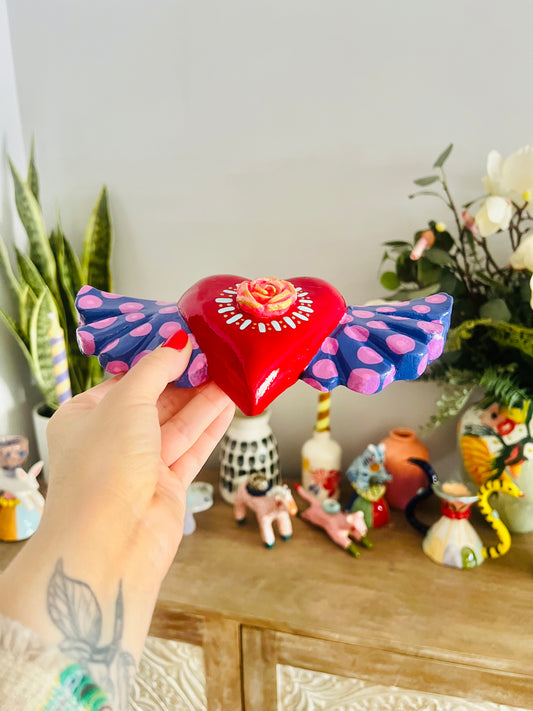 Corazón Rosa & Alas para colgar