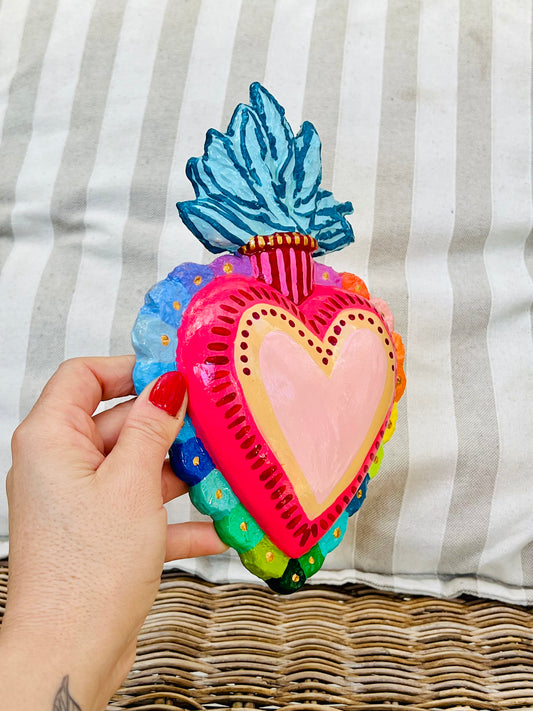 Corazón Color & Llamas para colgar