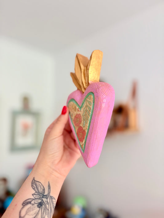 Corazón Llama Gold para colgar