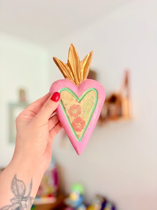 Corazón Llama Gold para colgar