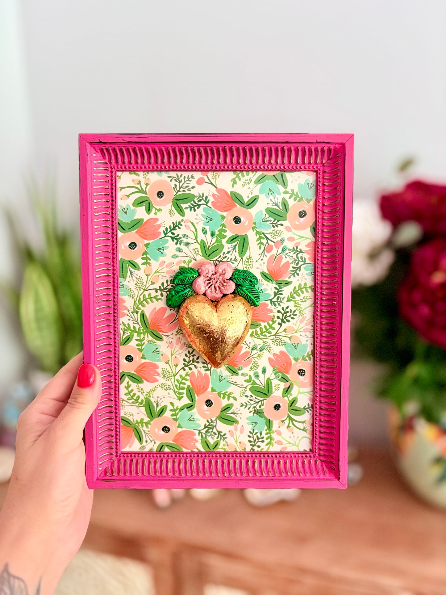 Cuadrito Corazón Magenta