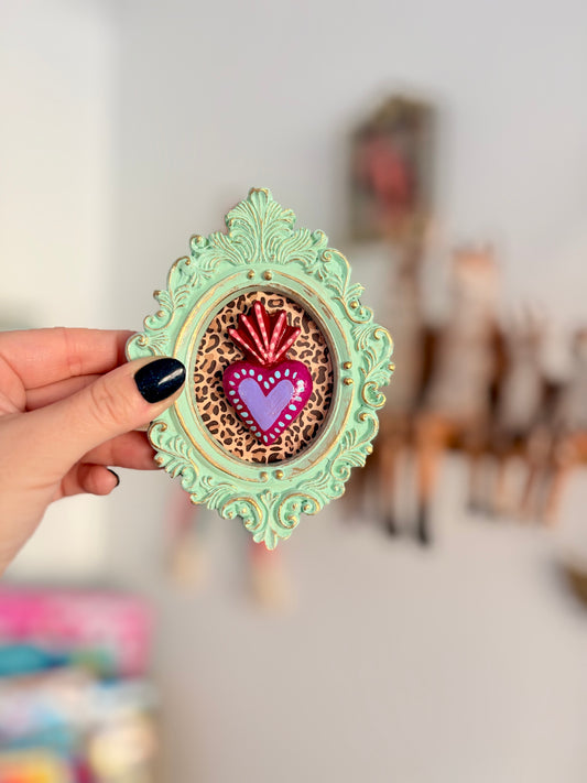 Cuadrito Corazón Mint IV