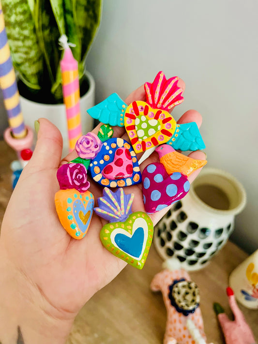 5 Mini Corazones para colgar VI