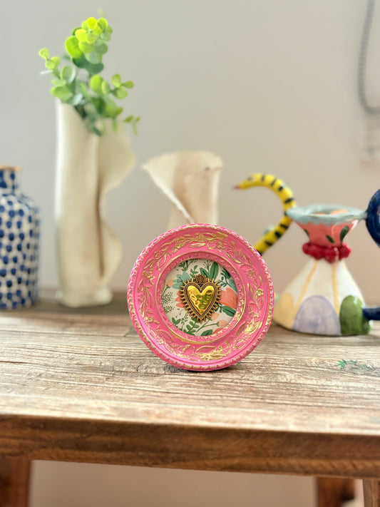 Cuadrito Corazón Fucsia