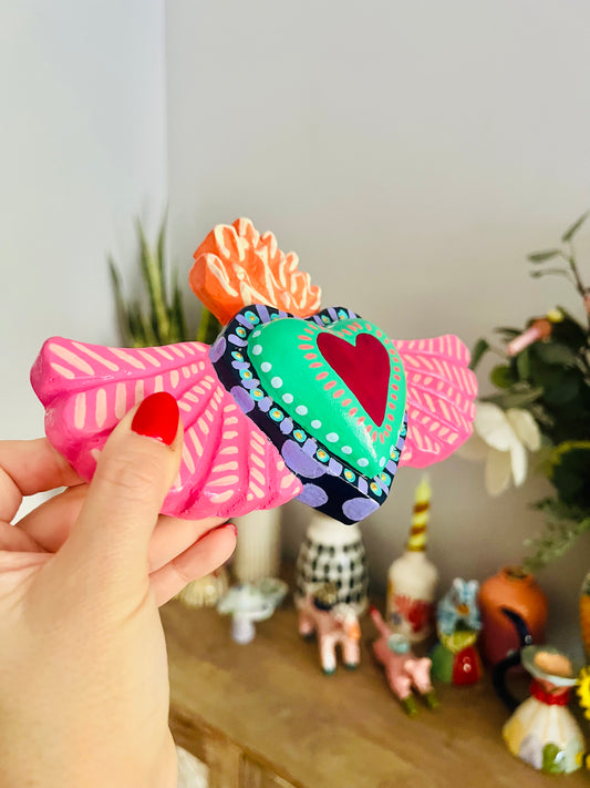 Corazón Llama & Alas para colgar
