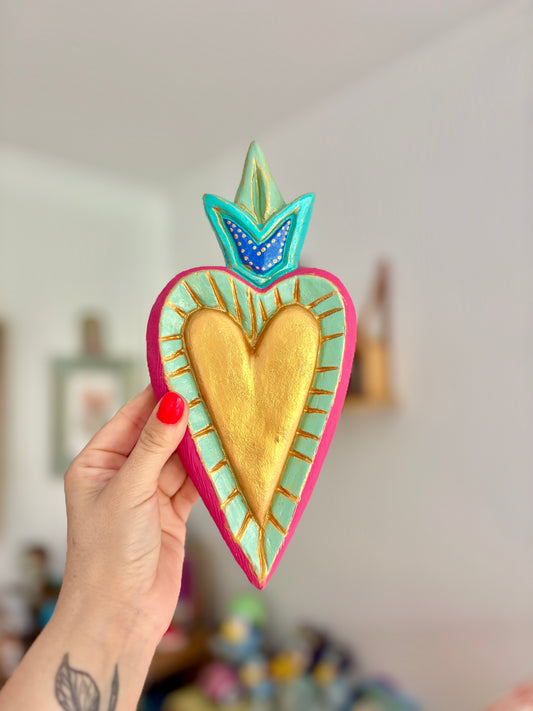Corazón Fucsial XL para colgar