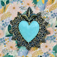 Corazón Rococó Celeste para colgar