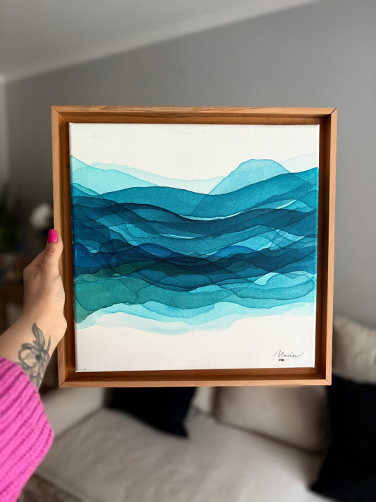 “Blue Paradise I” Acrílico sobre tela