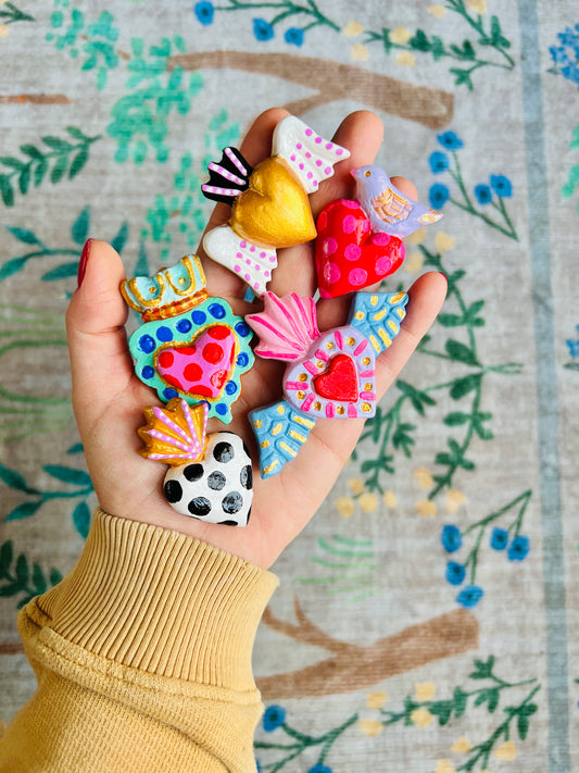 5 Mini Corazones para colgar