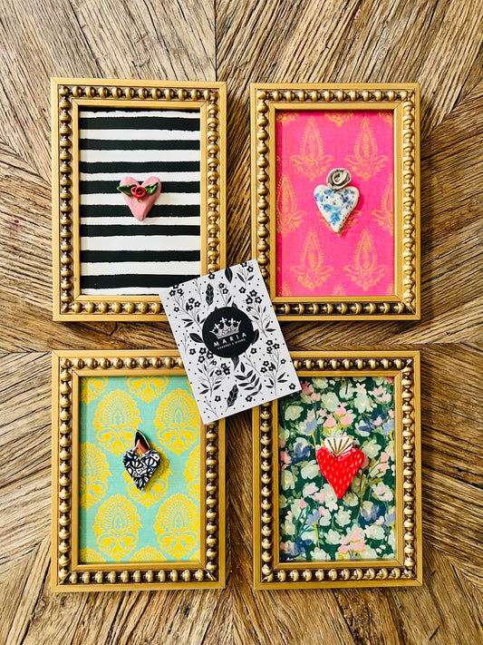 Mini Pack 4 Corazones Gres