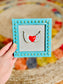 Cuadrito Mini Corazón Alas Turquesa