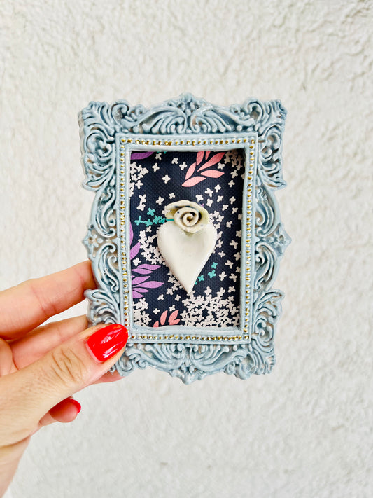 Mini Cuadrito Ceramic Heart