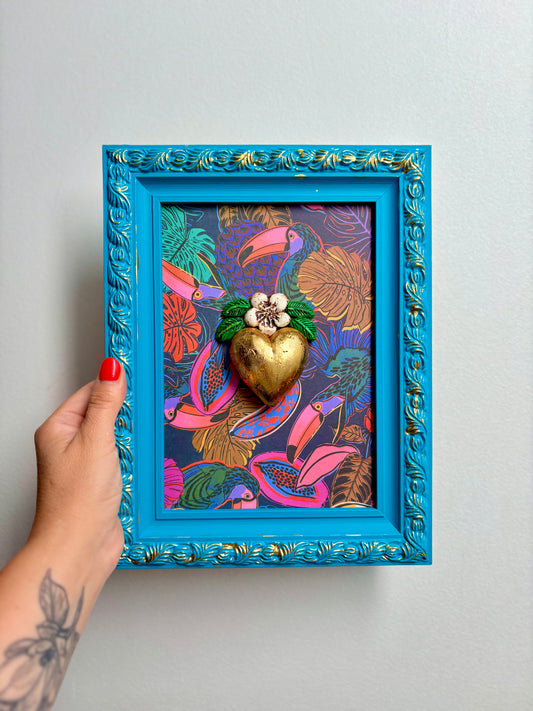 Cuadrito Corazón Tropical