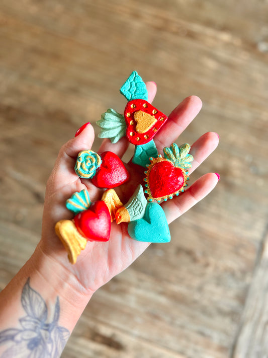 5 Mini Corazones para colgar