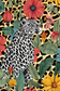 Cuadro Leopardo b&n en Flores