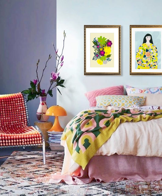Cuadro de Flores en Crema