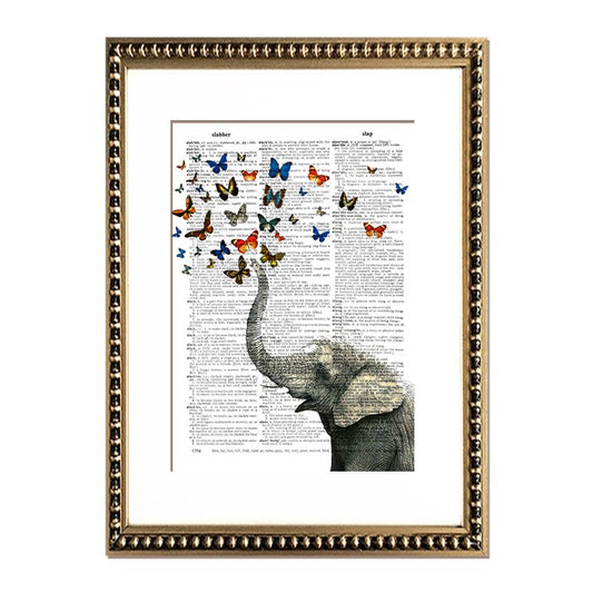 Cuadro Elefante con Mariposas