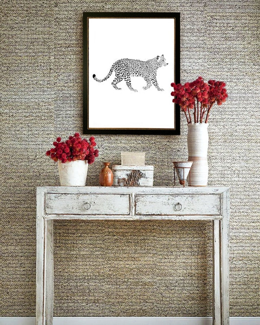 Cuadro Leopardo Blanco y Negro