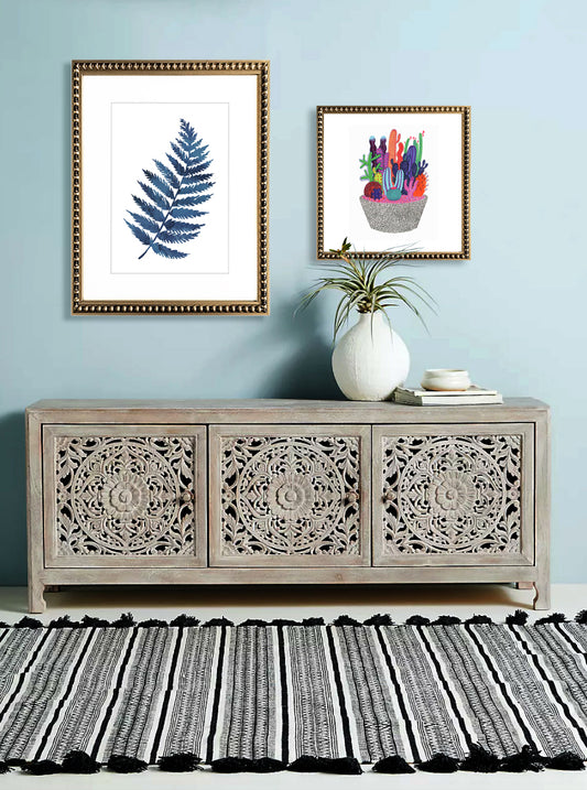 Cuadro Botanica Azul III