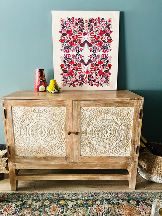 Cuadro Flores Folk Canvas