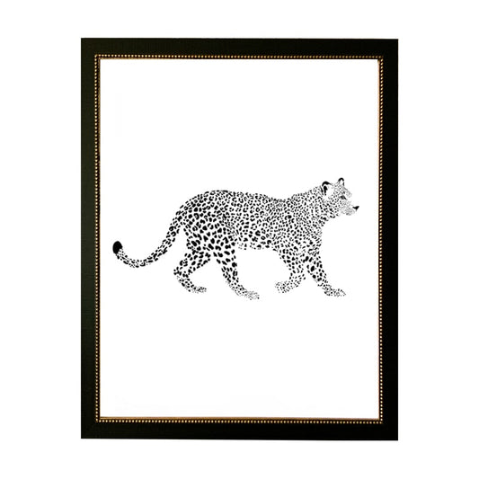 Cuadro Leopardo Blanco y Negro