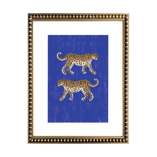 Cuadro Leopardos en Azul
